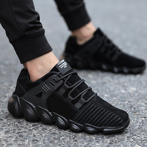 Popular Male Casual Shoes for Men Adults Comfortable Senior Suede Black Male Sneakers