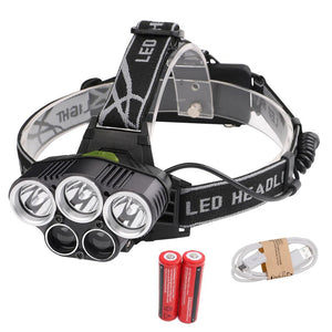 LED Headlamp 5 CREE XM-L T6 15000 lumens
