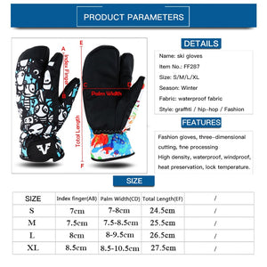 Kids Winter Warm Snowboarding Ski Gloves