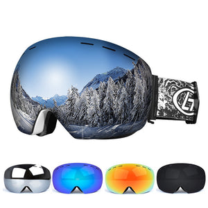 Ski Goggles Double Layers UV Anti-fog  Mask Glasses