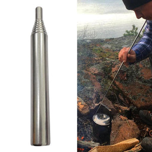 1pc Stainless Steel Pocket Bellows Collapsible Air Blasting Campfire Fire Tool