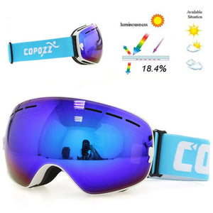 Ski goggles double layers UV400 anti-fog ski mask glasses