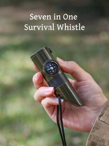 7 in 1 Survival Whistle Hiking Compass Tool