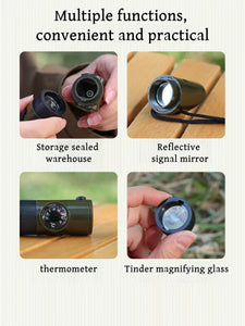 7 in 1 Survival Whistle Hiking Compass Tool