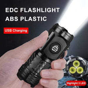 Flashlight Rechargeable 3 LED 3000 Lumens 5 Modes Outdoor