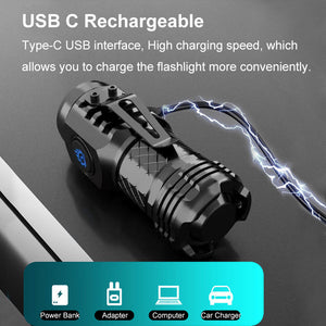 Flashlight Rechargeable 3 LED 3000 Lumens 5 Modes Outdoor