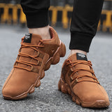 Popular Male Casual Shoes for Men Adults Comfortable Senior Suede Black Male Sneakers