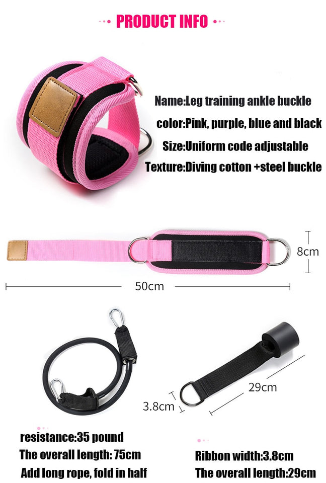 Resistance Bands with Ankle Straps Cuff with Cable for Attachment