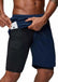 Men's  2 in 1 running shorts security zipper pockets