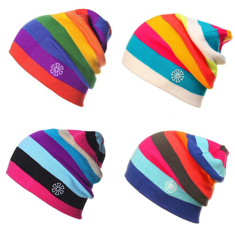 Outdoor Beanies Cap Casual Striped  Snowboarding Skiing Skating