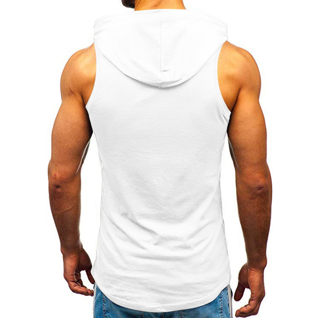 Chaleco sin mangas con letras estampadas y sudadera deportiva para hombre