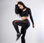 Mesh Leather Patchwork Black Legging | eprolo