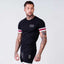 Men Cotton Short sleeve t shirt Fitness Slim Patchwork Black | GYMFIT24.COM