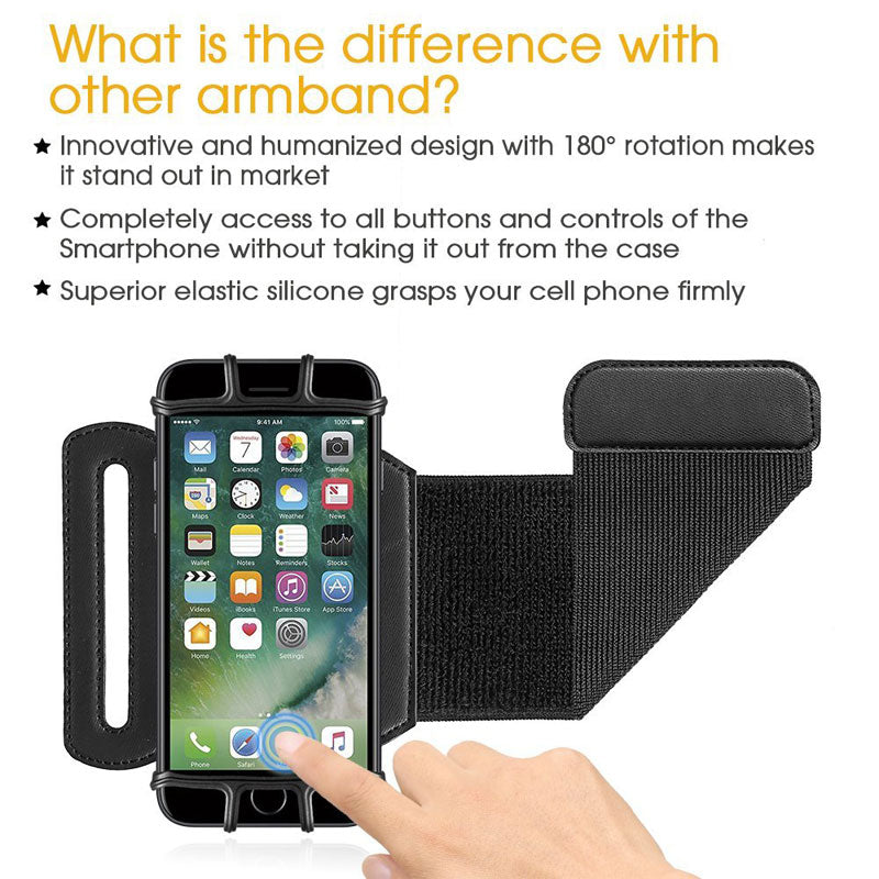 180 Degree Rotatable Fitness Wristband Phone Case Arm Band Sport | eprolo