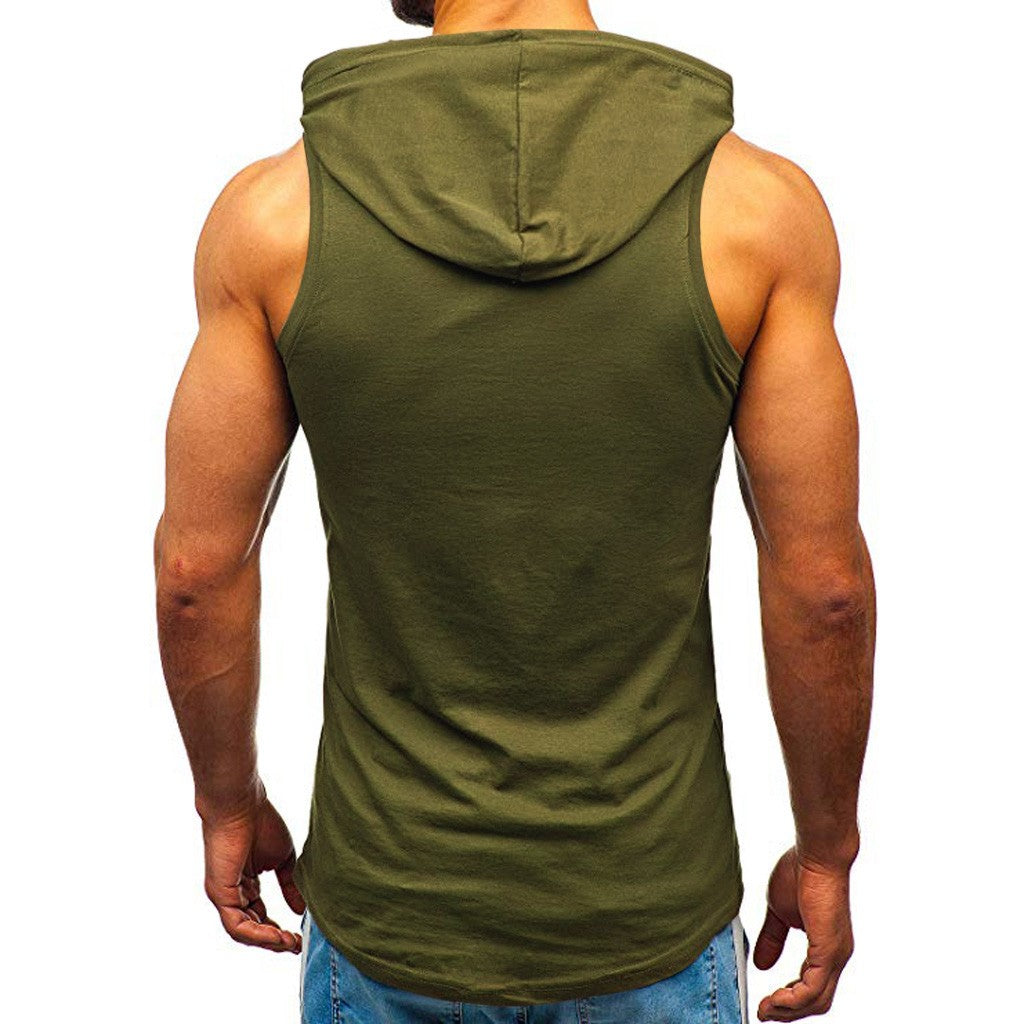 Chaleco sin mangas con letras estampadas y sudadera deportiva para hombre