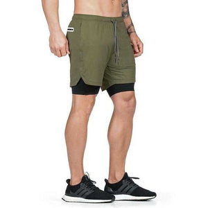 Men's 2 in 1 Joggers Shorts Security Pockets Leisure Sporting Shorts | eprolo