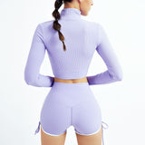 Ribbing Zipper  Seamless Yoga Set