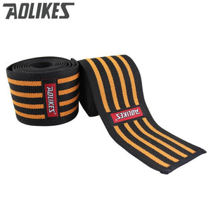 AOLIKES 1pcs 180*8cm Knee  Weight Lifting Sports Knee Bandages