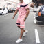 Traje deportivo de manga corta con parches para ocio y atletismo para hombre