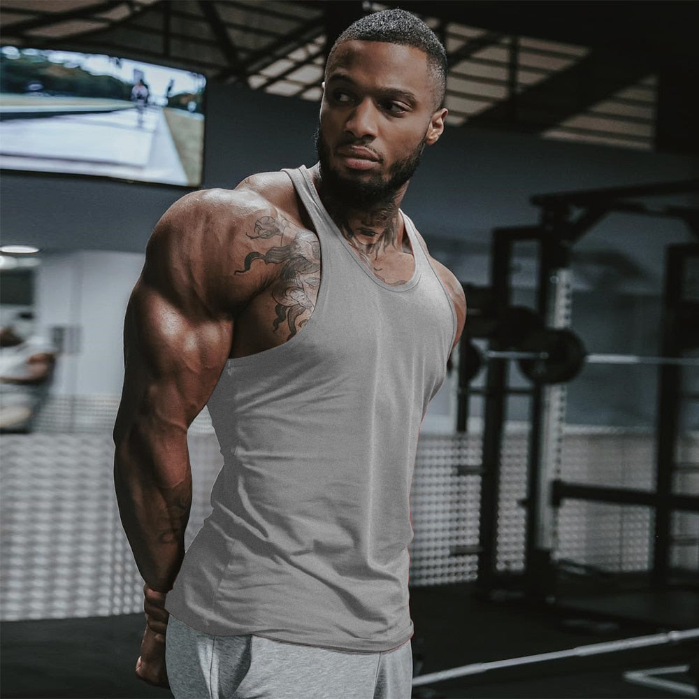 Men Gym Singlet Stringer Tops Fitness  Shirt | GYMFIT24.COM