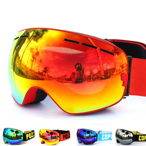 Ski goggles double layers UV400 anti-fog ski mask glasses