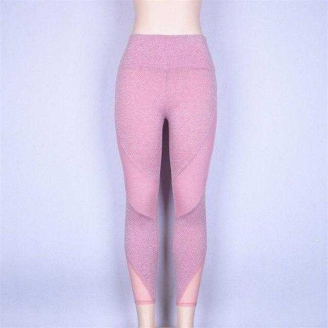 Women's Stretchy Skinny Sheer Mesh Stitching Workout Leggings | eprolo