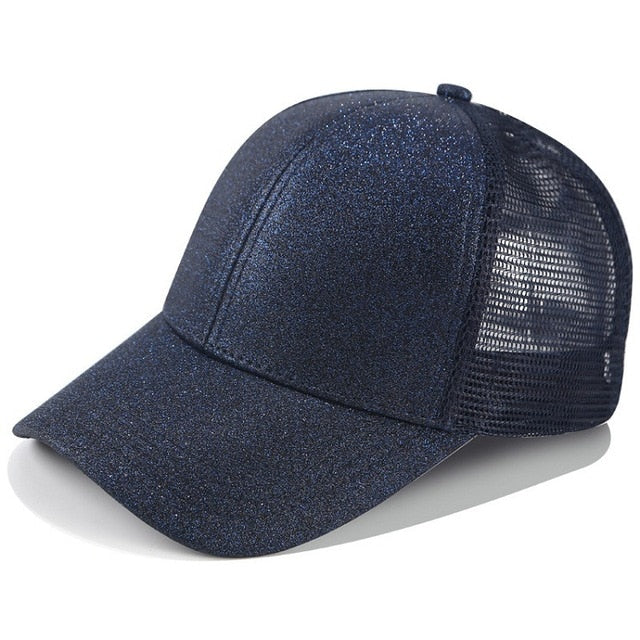 Glitter Ponytail Baseball Cap for Women