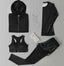 Outdoor running women 6 pieces set quick dry patchwork camouflage | eprolo