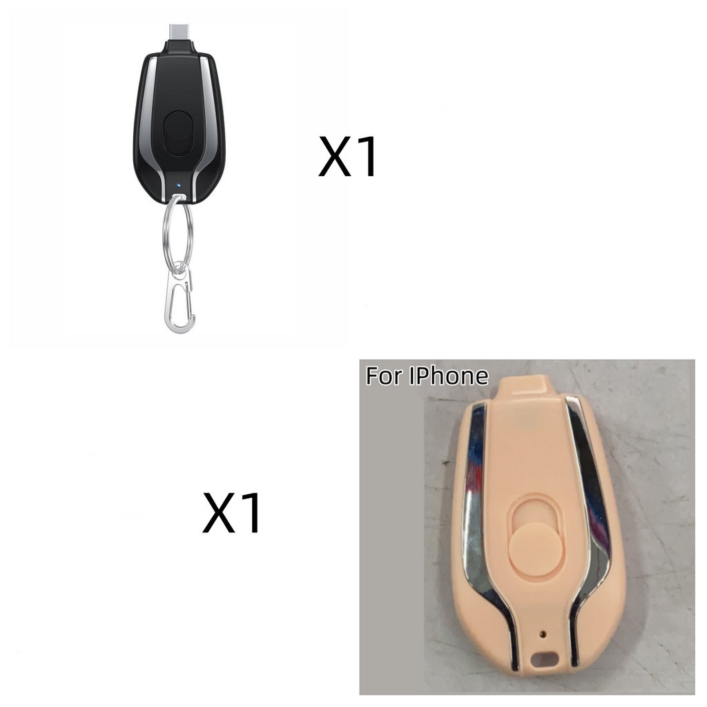 Cargador de llavero con minicargador de emergencia de 1500 mAh