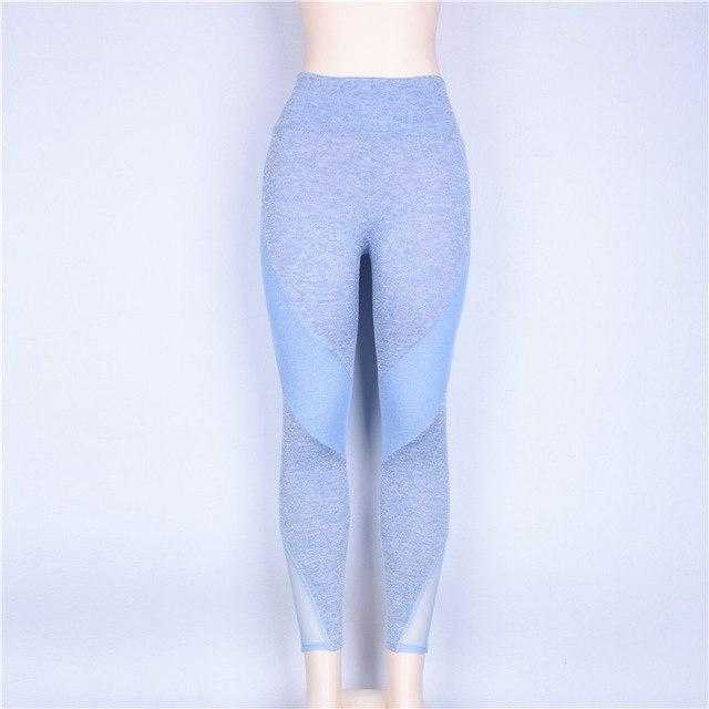 Women's Stretchy Skinny Sheer Mesh Stitching Workout Leggings | eprolo