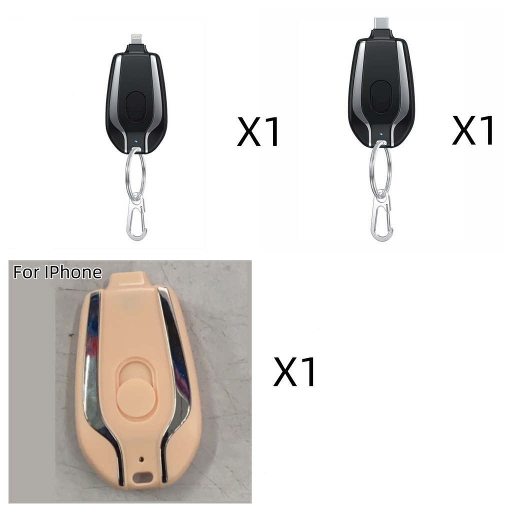 Cargador de llavero con minicargador de emergencia de 1500 mAh