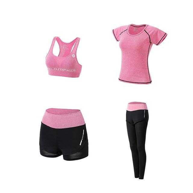 Women Yoga Sport Suit quick Dry Bra Set 5 Pieces | eprolo