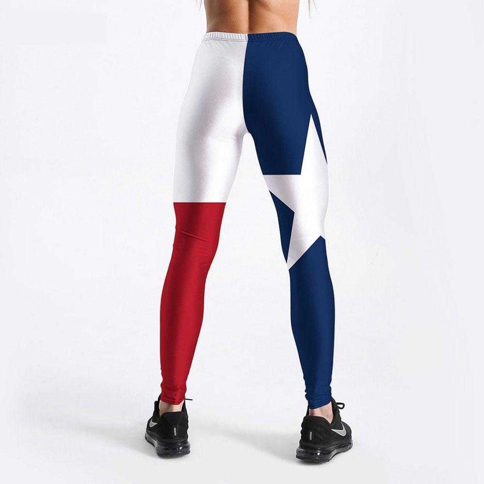 Women Leggings US Flag Pentagram Printed | GYMFIT24.COM