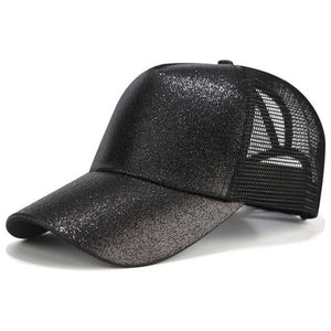 Glitter Ponytail Baseball Cap for Women