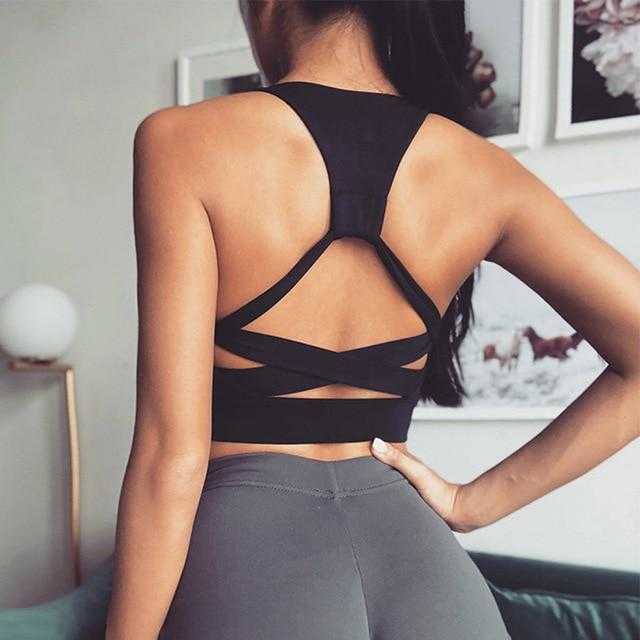 Cross back strappy sports bra | eprolo