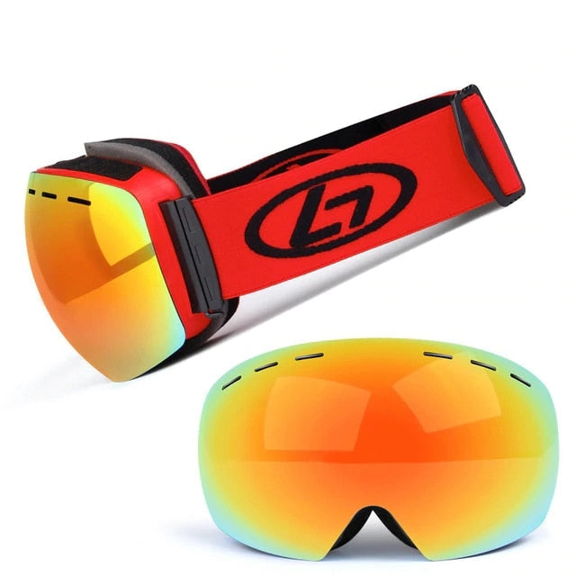 Ski Goggles Double Layers UV Anti-fog  Mask Glasses