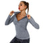 Running Sports Top Women Long Sleeve Zipper Pocket