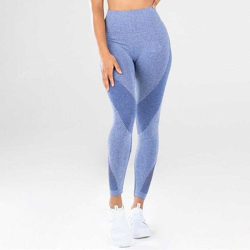 Women's Stretchy Skinny Sheer Mesh Stitching Workout Leggings | eprolo