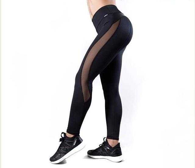Mesh Leather Patchwork Black Legging | eprolo