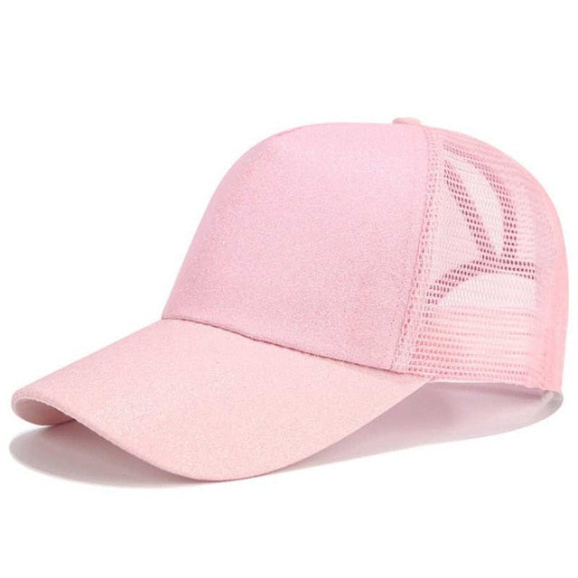 Glitter Ponytail Baseball Cap for Women