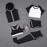 5 PCS Women Yoga Set for Running T-Shirt Tops | eprolo