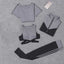 5 pieces sets coat+t shirt+bra+shorts+leggings women yoga clothing | eprolo