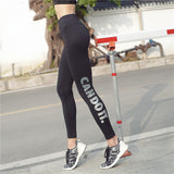 Cross boundary movement bronzing alphabet high elastic  fitness  pants