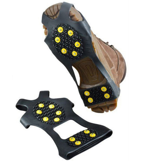 1Pair 10Stud S M L  Winter Anti Slip Ice Grips Cover Crampons