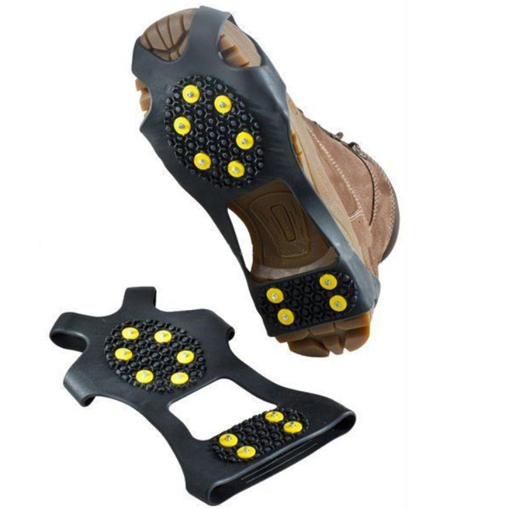 1Pair 10Stud S M L  Winter Anti Slip Ice Grips Cover Crampons