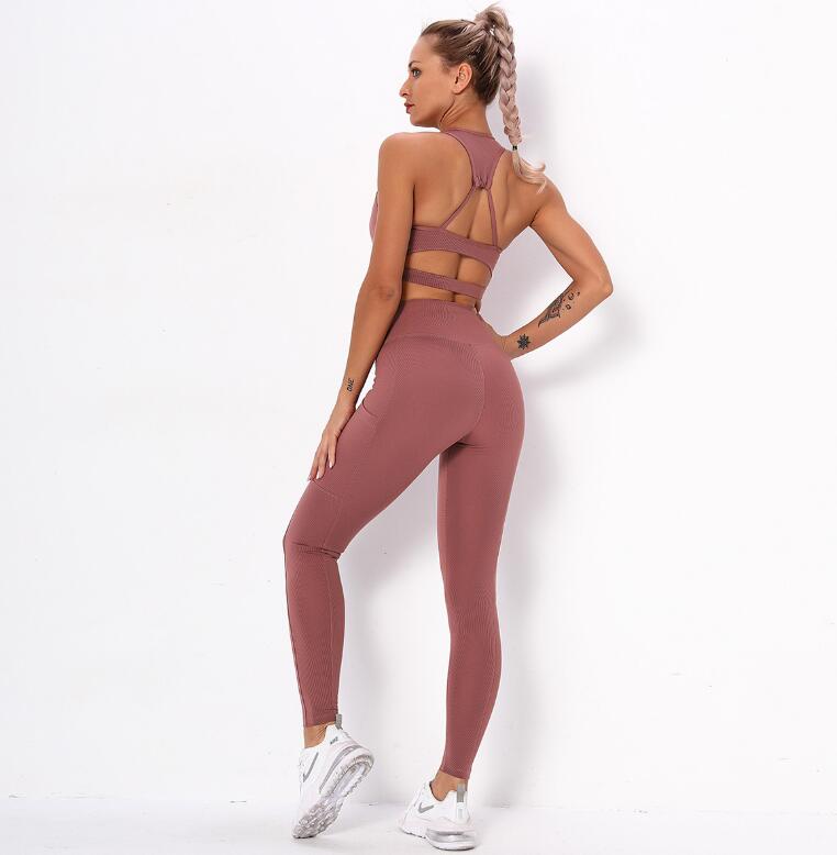 Striped Sports  Leggings Sets Women