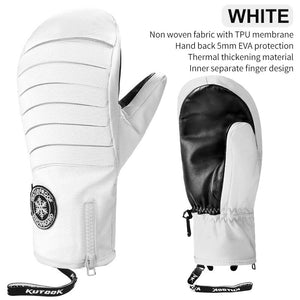 KUTOOK Skiing Gloves Waterproof Goatskin Palm Outdoor Sport