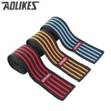 AOLIKES 1pcs 180*8cm Knee  Weight Lifting Sports Knee Bandages