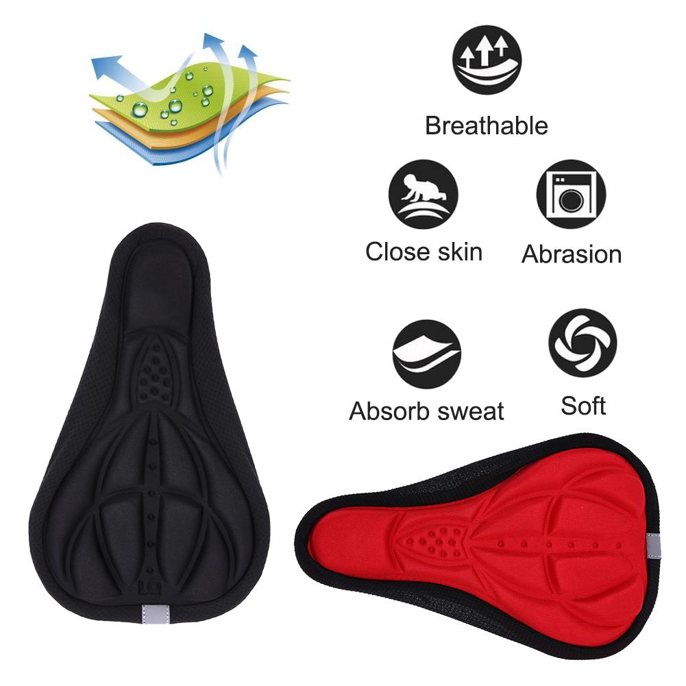 Funda de cojín para asiento de bicicleta de montaña, con gel de silicona 3D ultra suave y extracómodo y grueso