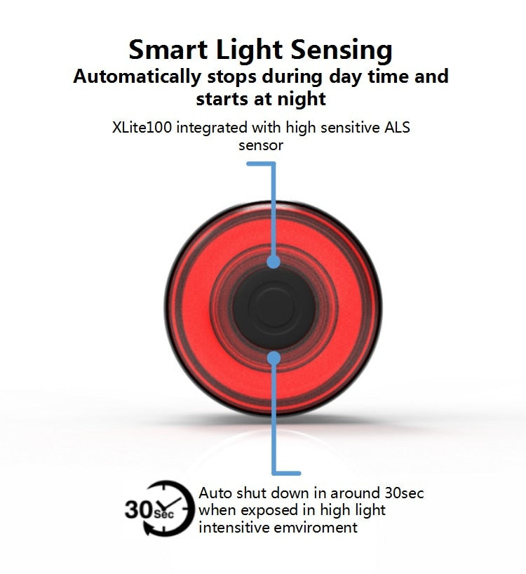 XLITE100  Bike tailight  led Auto Start/Stop Brake Sensing IPx6